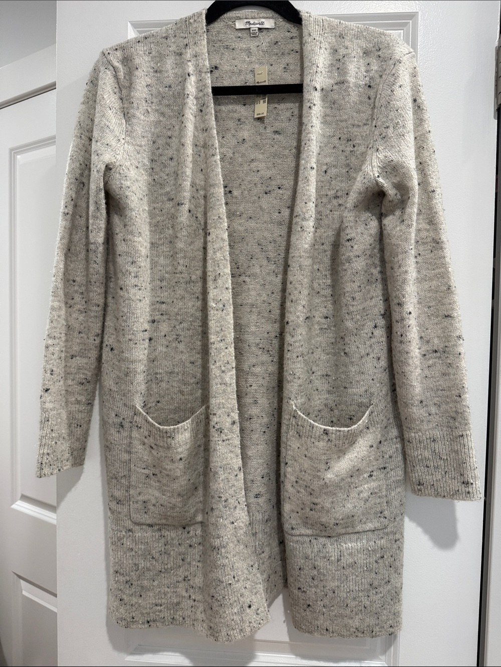 Madewell Speckled Oatmeal Open-Front Cardigan